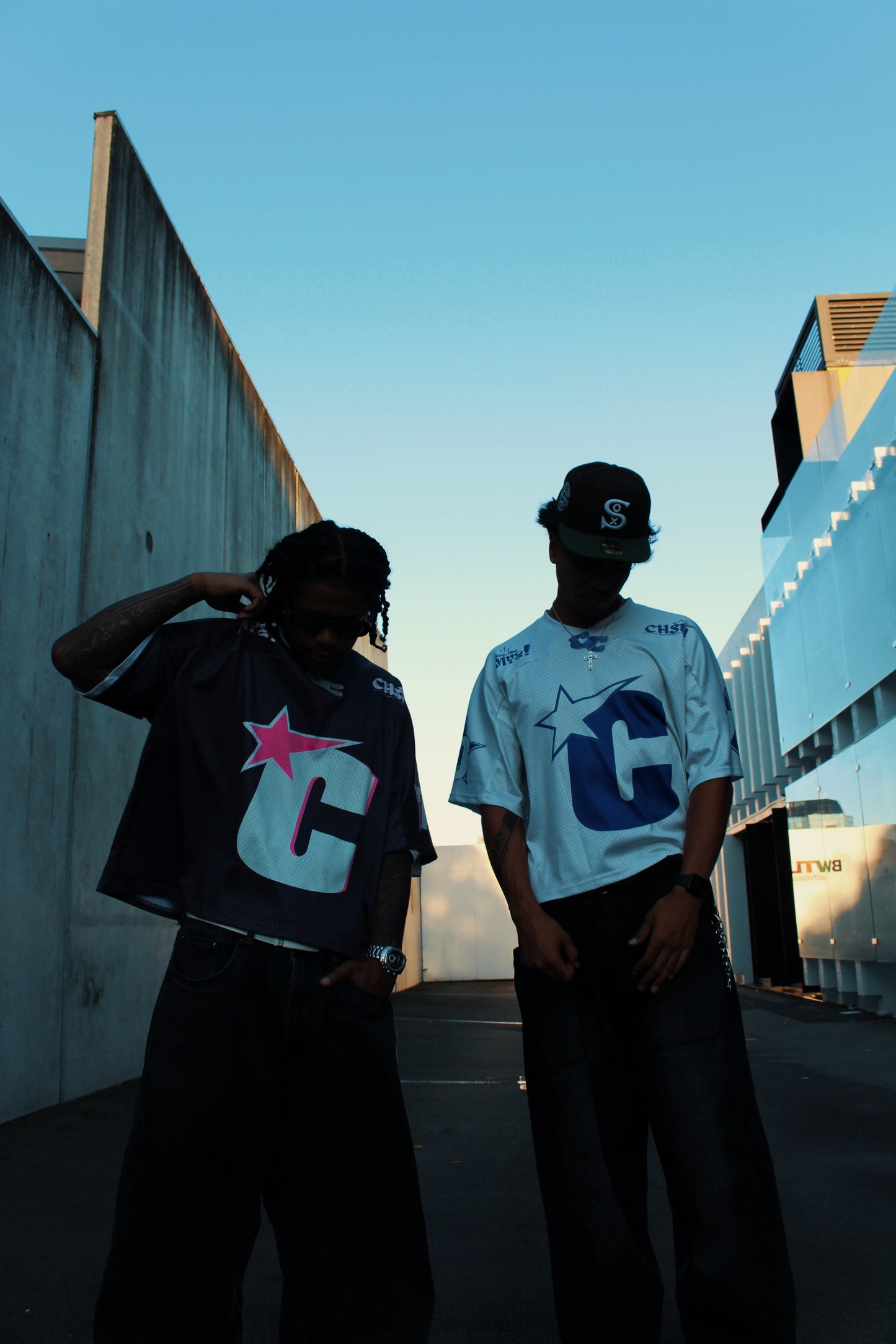 Pink + Navy Jeserys