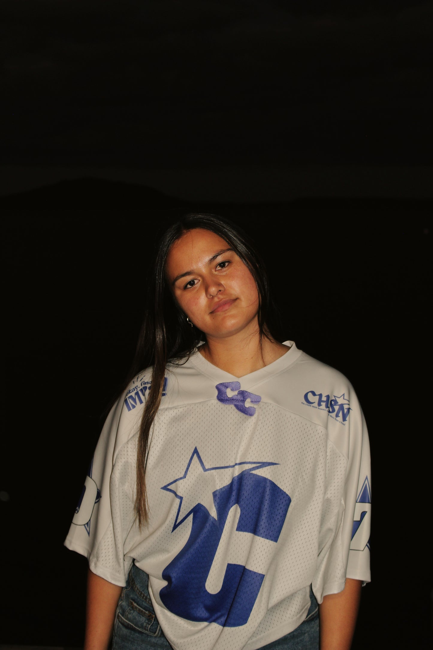 Creme Navy Jesery