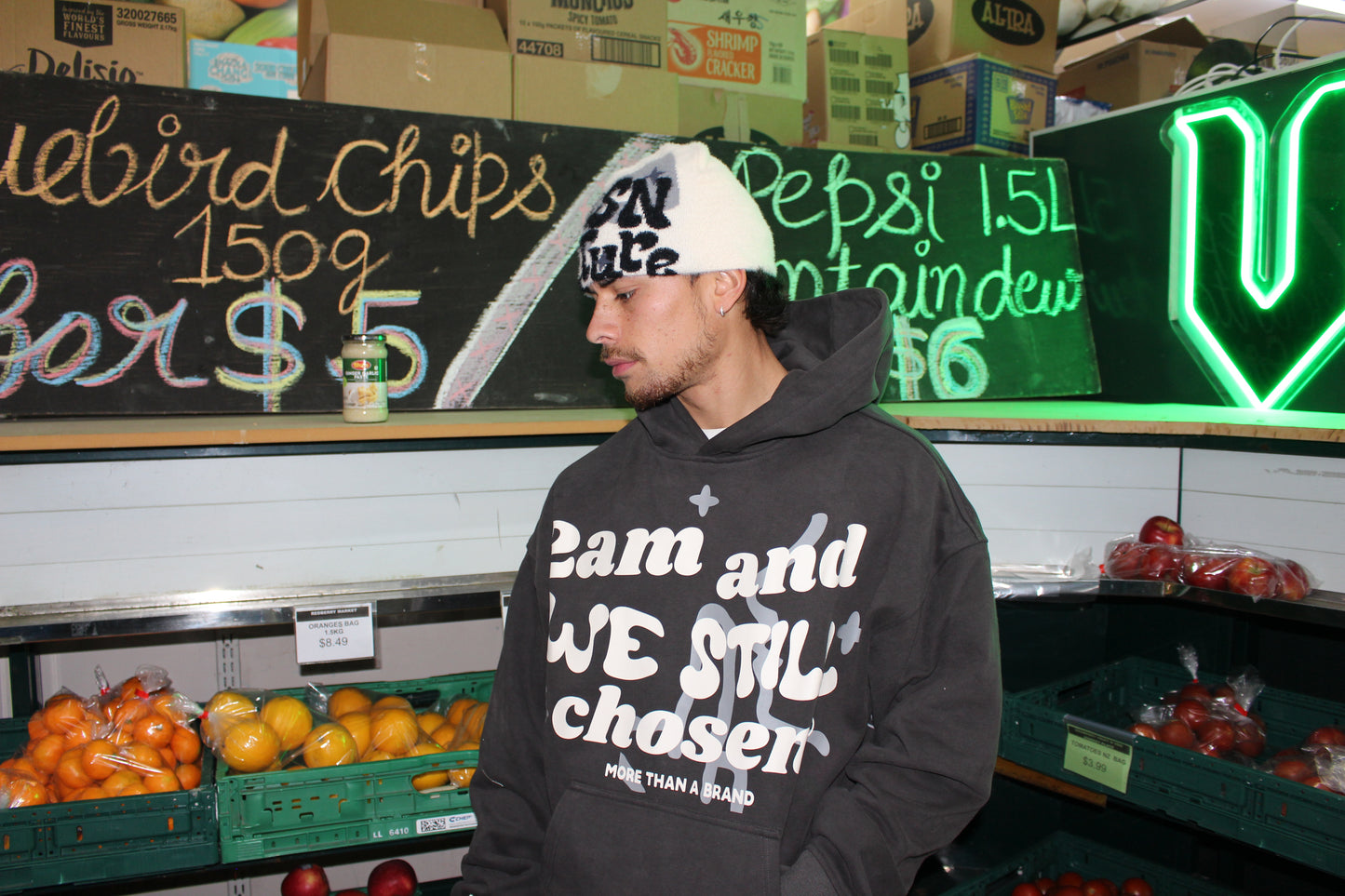 3-Piece-Bundle: 2AM Hood, Creme CHSN Beanie, Dark Grey CHSN Beanie
